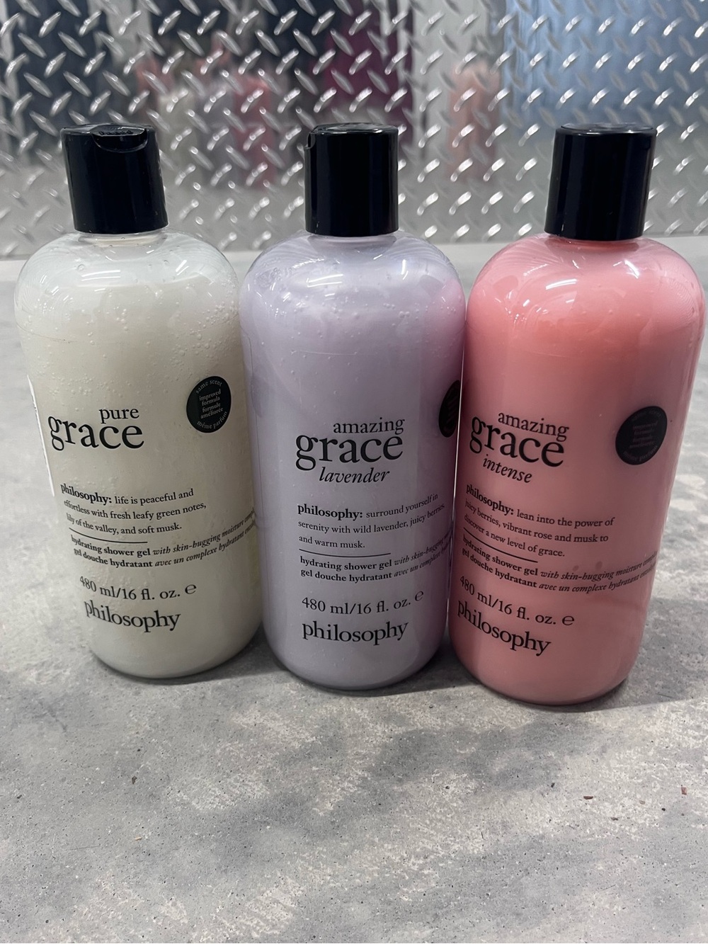 Philosophy Pure & Amazing Grace Intense & Lavender Shower Gel Trio -